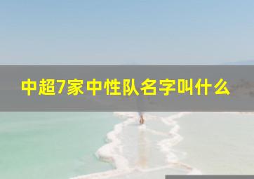 中超7家中性队名字叫什么