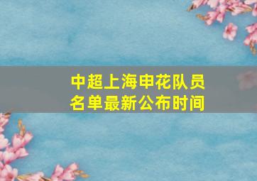 中超上海申花队员名单最新公布时间