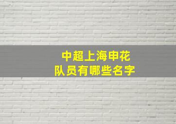 中超上海申花队员有哪些名字