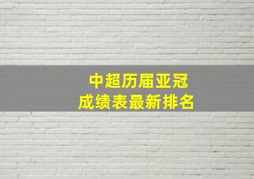 中超历届亚冠成绩表最新排名