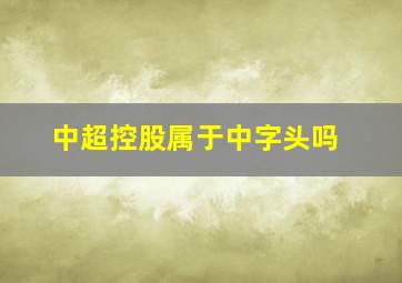 中超控股属于中字头吗