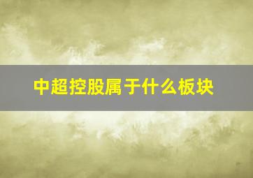 中超控股属于什么板块