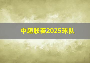 中超联赛2025球队