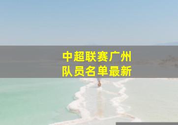 中超联赛广州队员名单最新