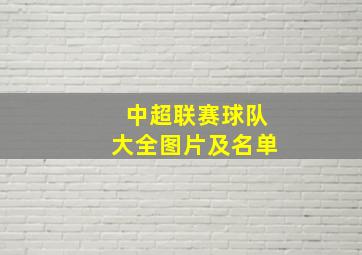 中超联赛球队大全图片及名单