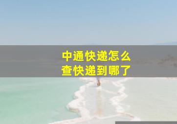 中通快递怎么查快递到哪了