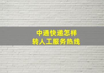 中通快递怎样转人工服务热线