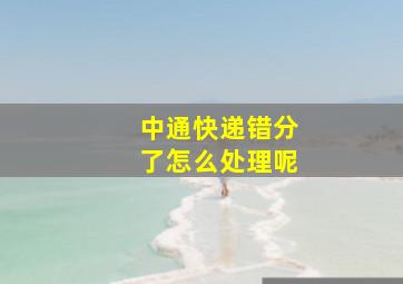 中通快递错分了怎么处理呢