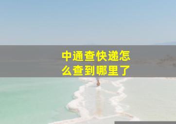 中通查快递怎么查到哪里了