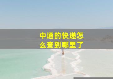 中通的快递怎么查到哪里了