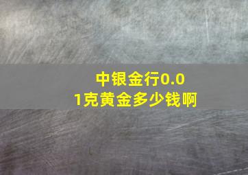 中银金行0.01克黄金多少钱啊