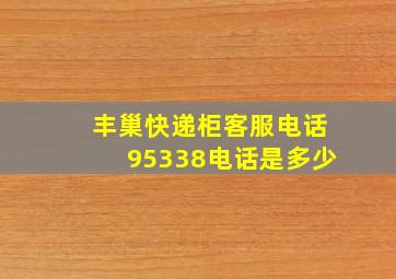 丰巢快递柜客服电话95338电话是多少