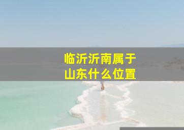 临沂沂南属于山东什么位置