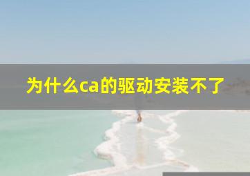 为什么ca的驱动安装不了