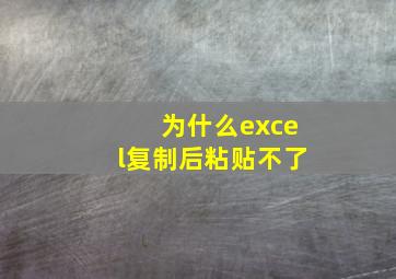 为什么excel复制后粘贴不了