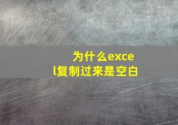 为什么excel复制过来是空白