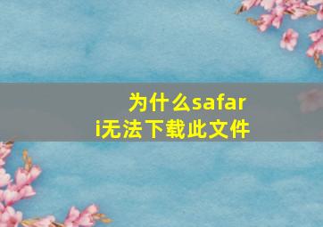 为什么safari无法下载此文件