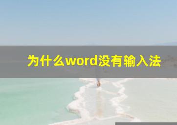 为什么word没有输入法