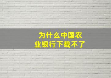 为什么中国农业银行下载不了