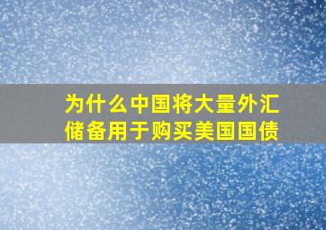 为什么中国将大量外汇储备用于购买美国国债