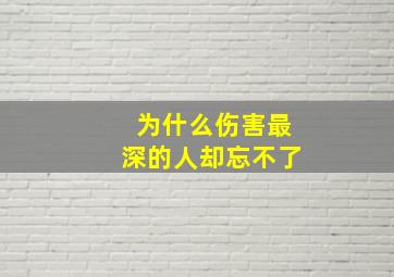 为什么伤害最深的人却忘不了