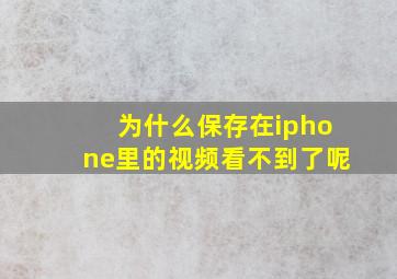 为什么保存在iphone里的视频看不到了呢