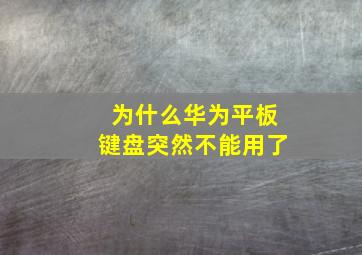 为什么华为平板键盘突然不能用了