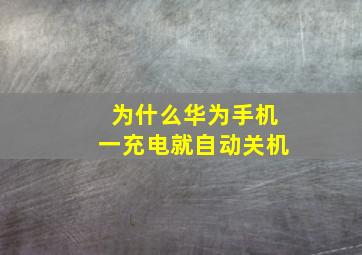 为什么华为手机一充电就自动关机