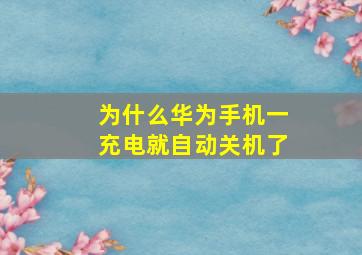 为什么华为手机一充电就自动关机了