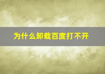 为什么卸载百度打不开