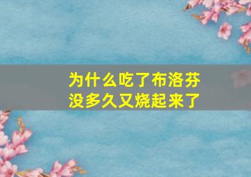 为什么吃了布洛芬没多久又烧起来了