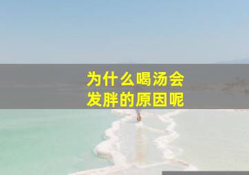 为什么喝汤会发胖的原因呢