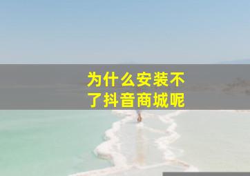 为什么安装不了抖音商城呢