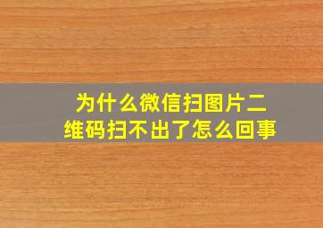 为什么微信扫图片二维码扫不出了怎么回事