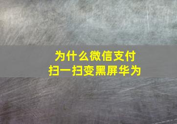 为什么微信支付扫一扫变黑屏华为