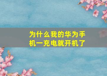 为什么我的华为手机一充电就开机了