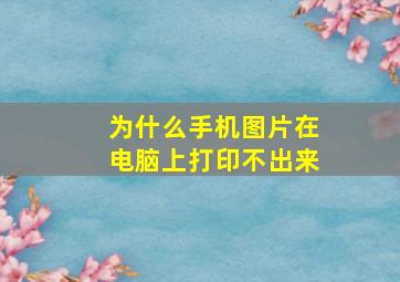 为什么手机图片在电脑上打印不出来