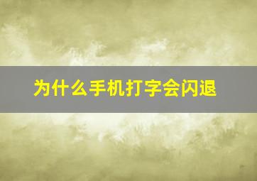 为什么手机打字会闪退