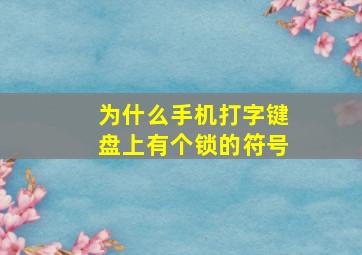 为什么手机打字键盘上有个锁的符号