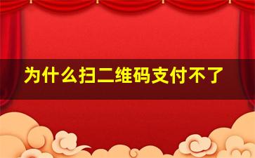 为什么扫二维码支付不了