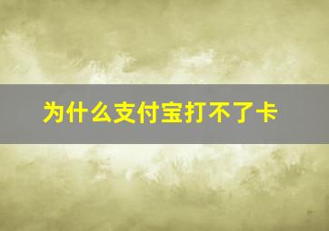 为什么支付宝打不了卡