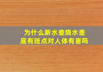 为什么新水壶烧水壶底有斑点对人体有害吗