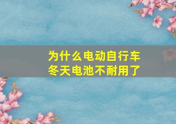 为什么电动自行车冬天电池不耐用了