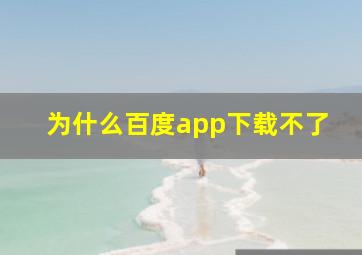 为什么百度app下载不了