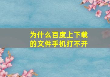 为什么百度上下载的文件手机打不开