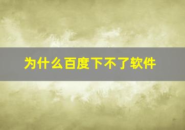 为什么百度下不了软件