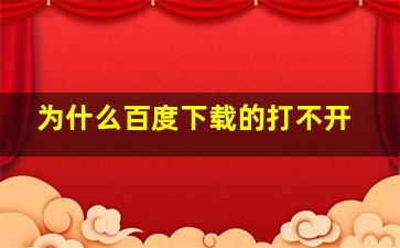 为什么百度下载的打不开