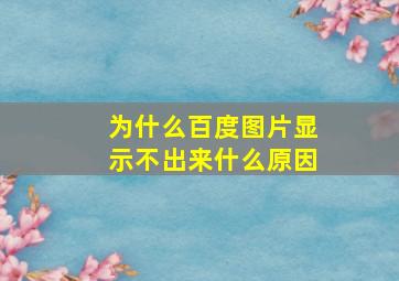 为什么百度图片显示不出来什么原因