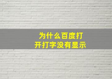 为什么百度打开打字没有显示