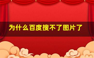 为什么百度搜不了图片了